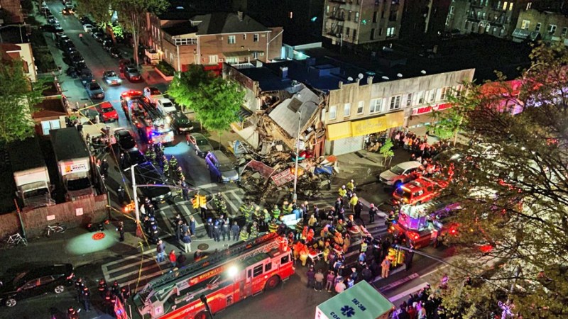 Speeding BMW Causes Brooklyn Building to Collapse Spectacularly After Heavy-Hitting Crash