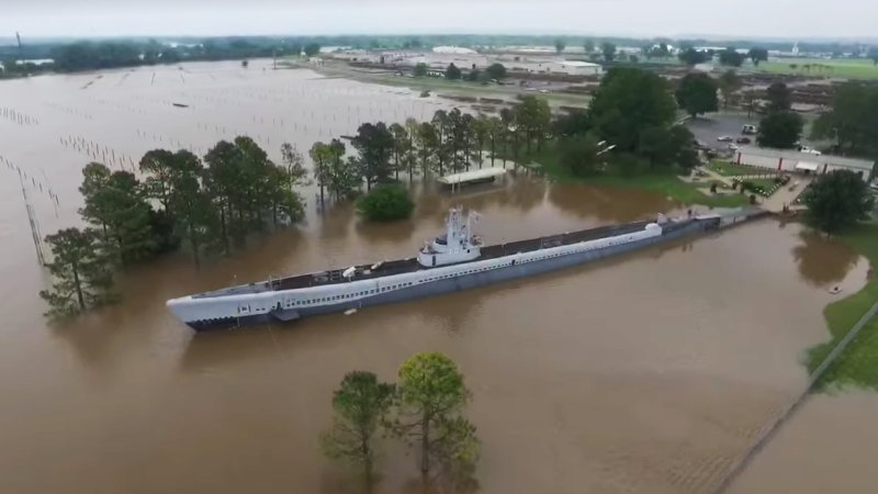 Historic WWII Submarine Museum Refloated Decades Later by Midwest Flooding