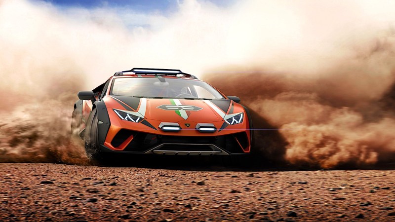 Watch the Off-Road Lamborghini Huracan Sterrato Sling Big Rooster Tails
