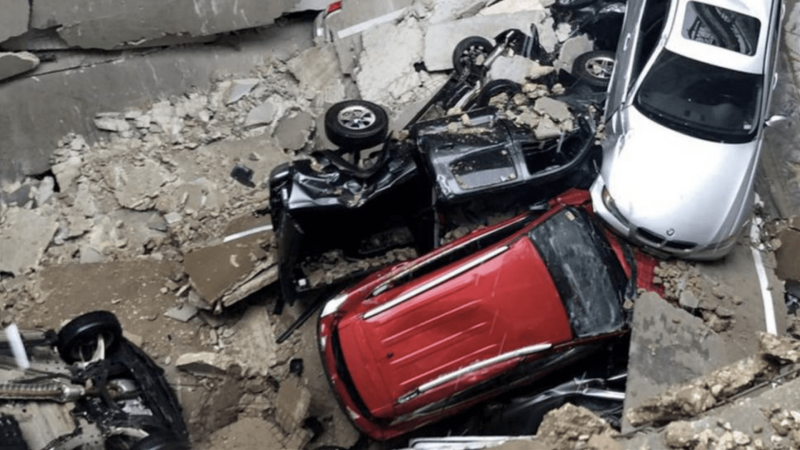 Hundreds of Cars Destroyed After Construction Crane Collapses on Dallas Parking Garage