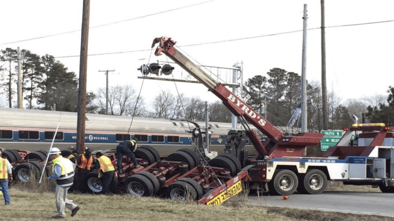 Amtrak Train Collides With Tow Truck Attempting to Recover Car Stuck on Tracks in NC