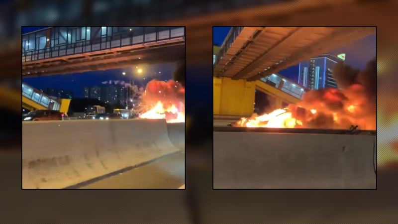 Video Shows Crashed Tesla Model 3 Violently Explode Multiple Times After Initial Impact