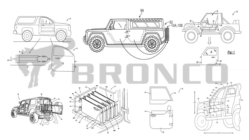 Ford Has Filed Nine Removable Door Patents Ahead of the 2021 Ford Bronco