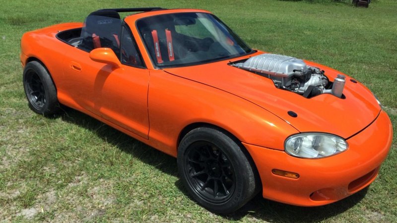 Infamous Hellcat-Swapped Mazda Miata Heads to Barrett-Jackson Auction in Las Vegas