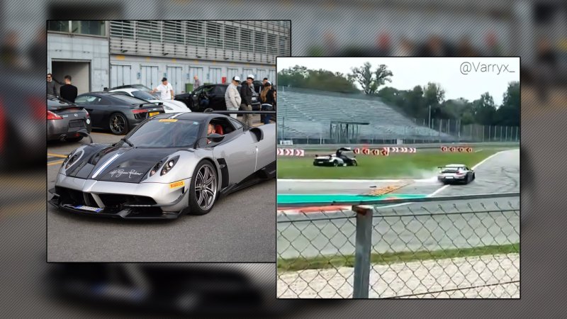 Watch a Porsche 911 GT2 RS Crash Into a $3.5M Pagani Huayra BC