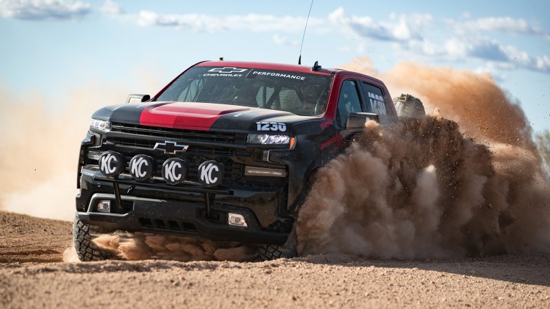 Off-Road Racing Chevrolet Silverado Prototypes Could Lead to V8 Ford Raptor Fighter