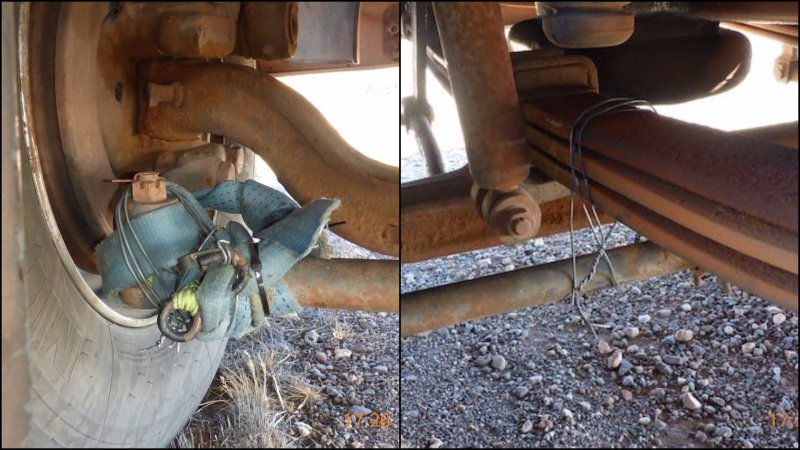 Cops Pull Over Semi Truck With the World’s Crappiest Suspension Repair