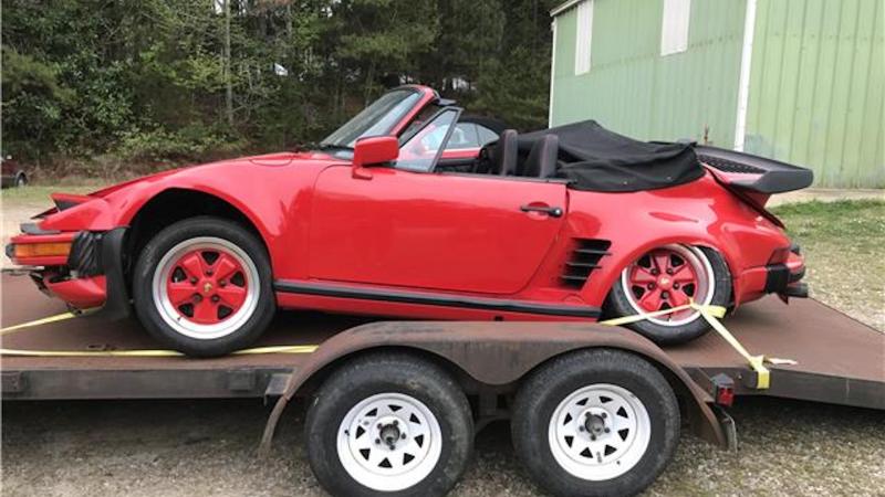 Wishful Seller Wants $90,000 for Crashed Porsche 911 Turbo ‘Slantnose’ Cabrio