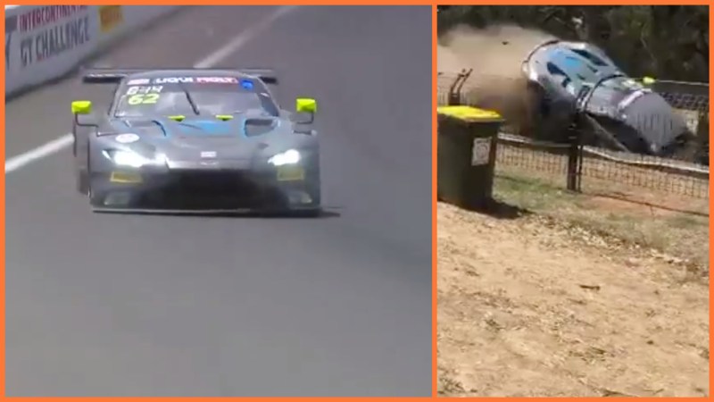 Watch: Aston Martin Vantage Racer Nearly Flies Into Crowd at Bathurst 12 Hour