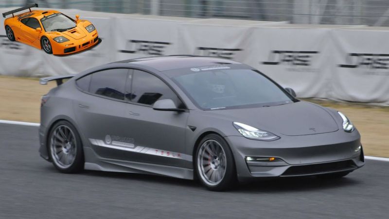 Modded Tesla Model 3 Almost Matches McLaren F1’s Tsukuba Circuit Lap Time