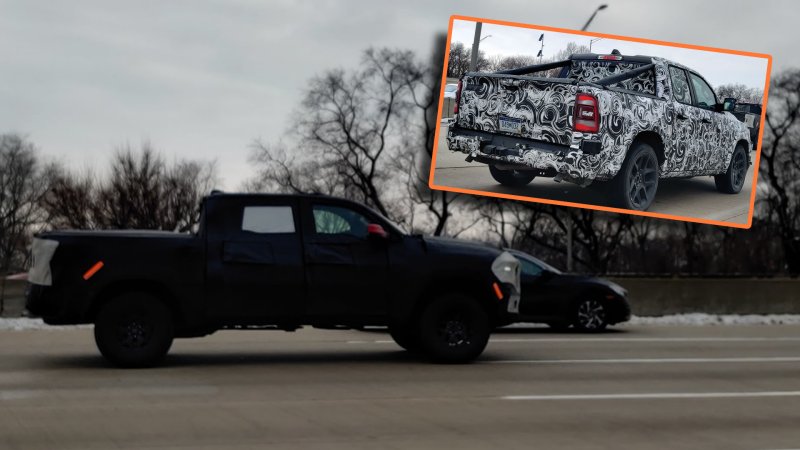 Possible Ram Dakota and Hellcat-Powered TRX Trucks Spied Testing