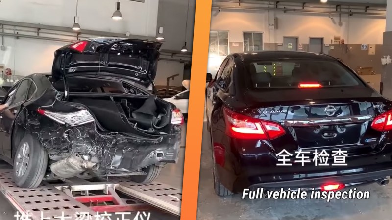Watch This Body Shop Erase a Totaled Nissan Altima Before Your Eyes