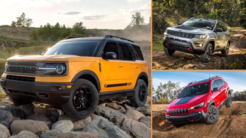 The 2021 Ford Bronco Sport Compared to the Jeep Cherokee and Compass Trailhawk