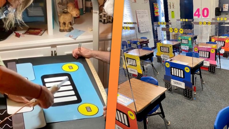 Hero Teachers Turn First Grade Student Desks Into Little Jeeps for Safer Learning