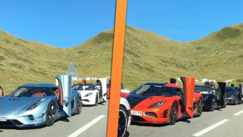 What $25M Worth of Koenigseggs Looks Like on the Side of the Road