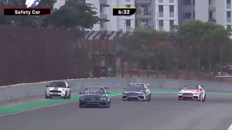 Confused Mini Driver Ends Up on Live Track During Race at Interlagos