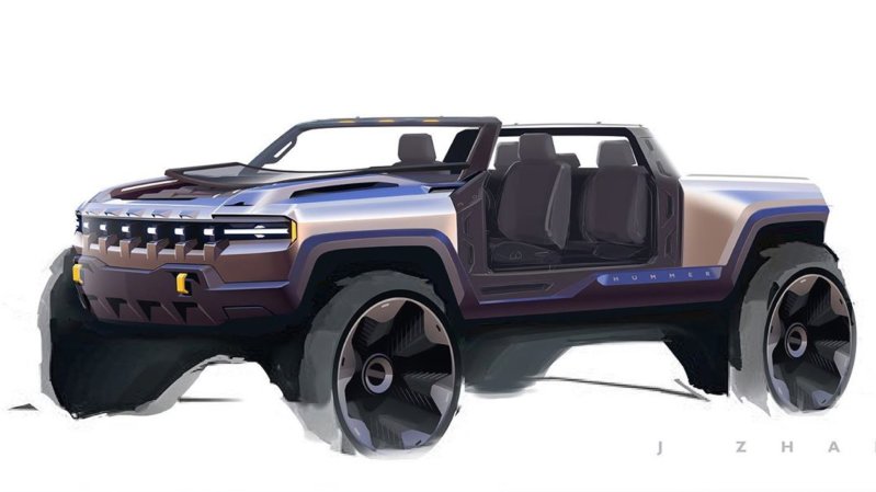 GM’s Original Design Sketches for the New Hummer EV Were Straight Out of Science Fiction