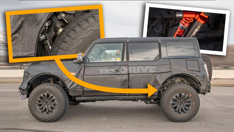 2022 Ford Bronco Warthog Spy Shot Reveals Same Fox Shocks as Raptor Pickup