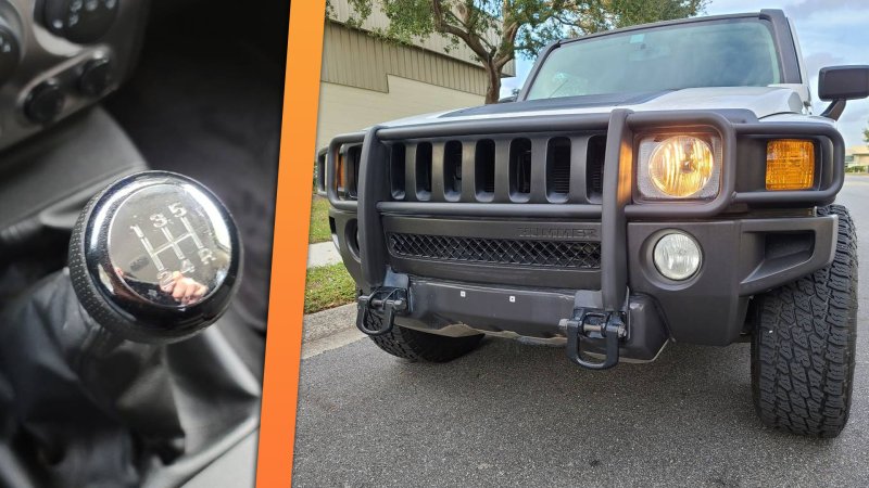 Incredibly Rare Five-Speed Manual Hummer H3T Pickup Will Set You Back $30,000