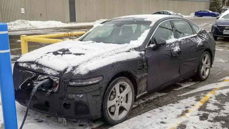 Electrified Genesis Sedan Spotted Charging Outside Hyundai Canada HQ