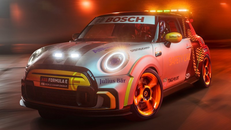 The JCW-Inspired Mini Electric Pacesetter Is Formula E’s New and Very Silent Safety Car