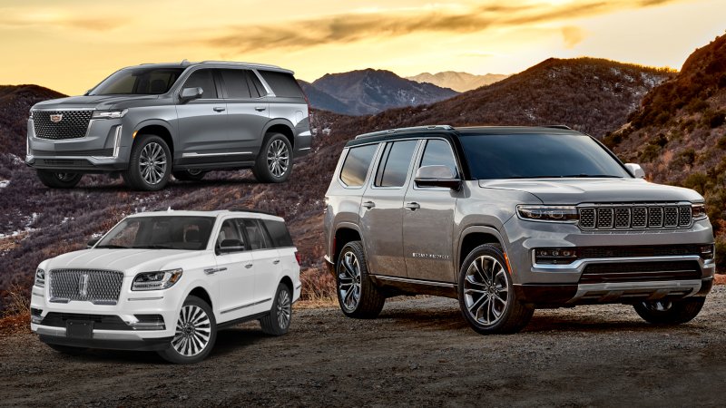 The 2022 Jeep Grand Wagoneer Compared to the 2021 Cadillac Escalade and Lincoln Navigator