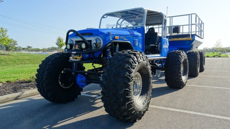 1972 Toyota FJ40 Land Cruiser With Major Facelift, Massive Tires, and a Trailer Is for Sale