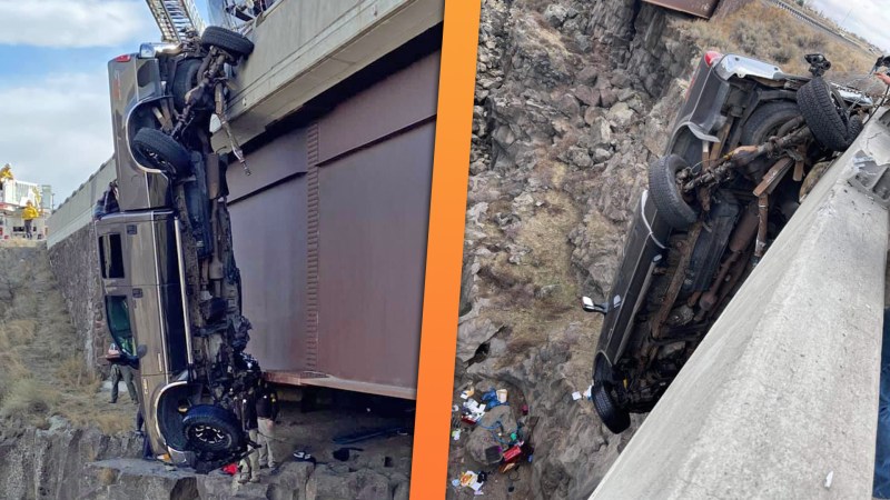 Trailer Safety Chain Stops Dangling Ford Super Duty From Plummeting Into Gorge