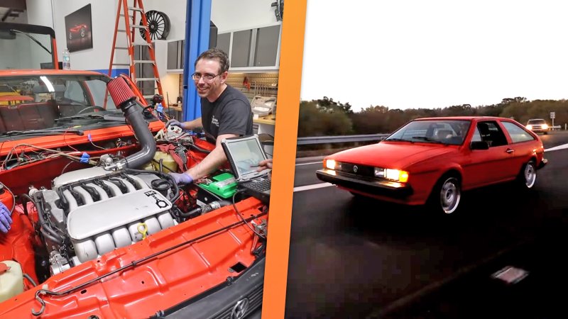 VR6-Swapping a VW Scirocco in Just Four Days Is a Truly Grueling Task