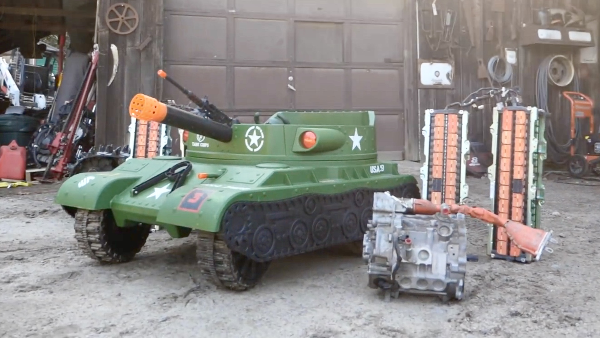 Heroic YouTubers Are Building a 479 HP Power Wheels Tank With EV Parts From eBay