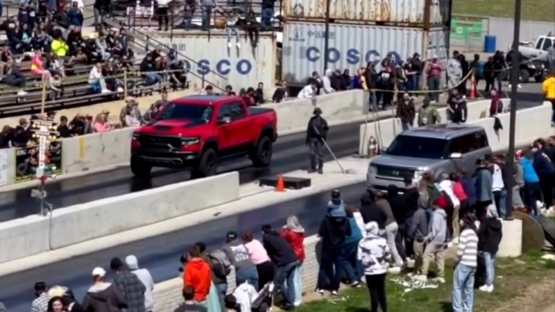 Sleeper Ford Flex Embarrasses a 702-HP Ram 1500 TRX at the Drag Strip