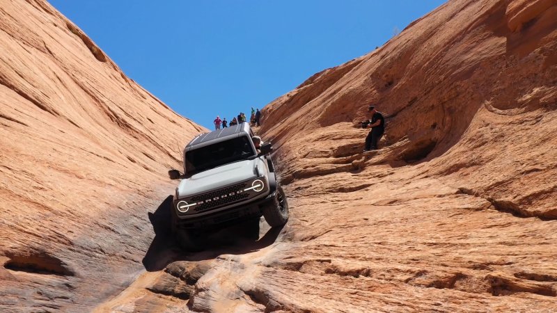 Stock 2022 Ford Bronco Goes Up Hell’s Gate in Reverse