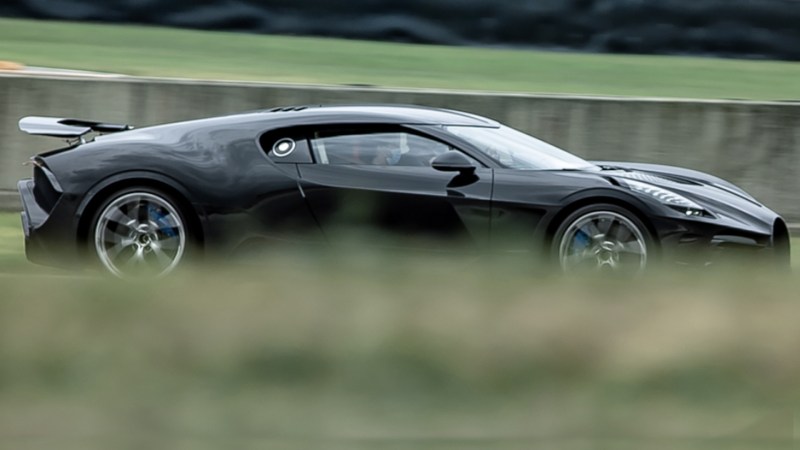 The $12.5M, One-Off Bugatti La Voiture Noire Is Now Track Testing—Expensively, of Course