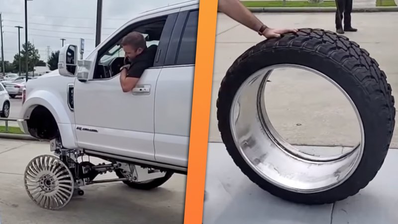 Dealer Drops $100,000 Ford Super Duty on Broken 30-Inch Wheel