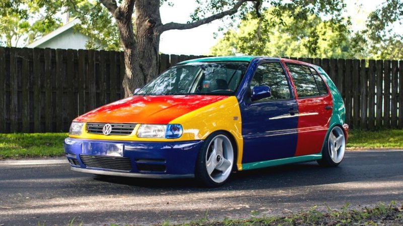 Rare Rainbow-Bodied 1996 Volkswagen Polo Harlekin Import for Sale