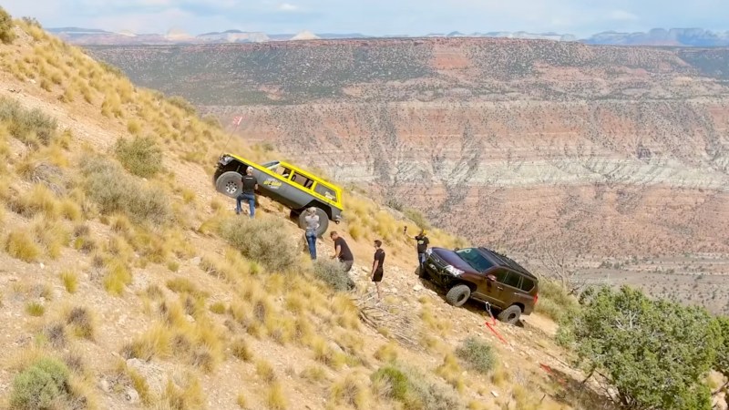 Lifted Corvair Wagon Saves a Lexus GX in This Extra-Sketchy Off-Road Recovery