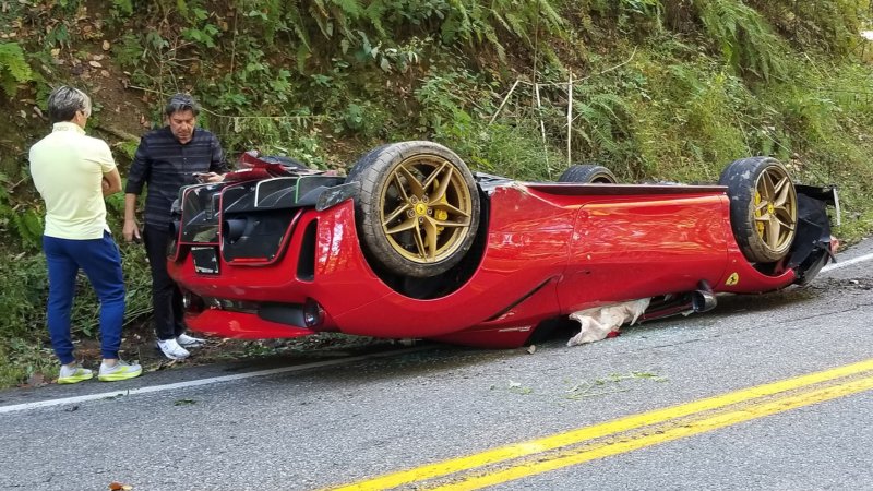 Driver Flips Ferrari 488 on Tail of the Dragon