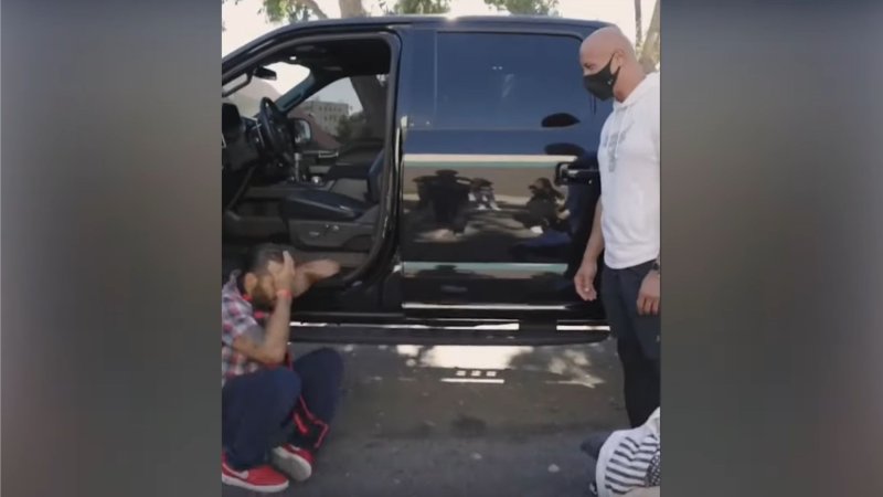 The Rock Gives His Custom Ford Raptor to Deserving Navy Veteran