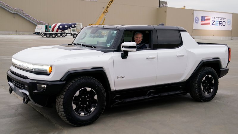 President Biden Launches Hummer EV During GM Factory Visit