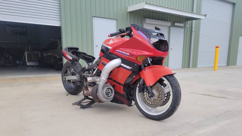 Honda K24-Swapped Street Bike Has a Huge Turbo and Just One-Wheel Drive