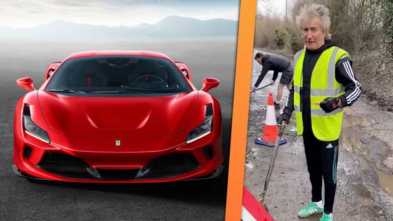 Rod Stewart Fixes Potholes Near His Home So He Can Drive His Ferrari