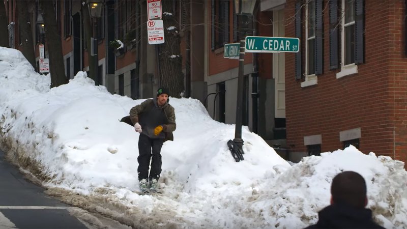 Bostonians Turn Parked Cars Into Ski Jumps