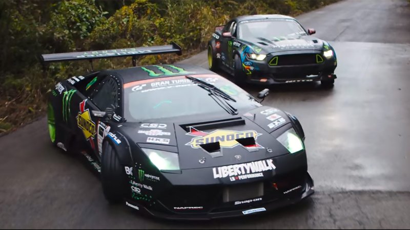 Watch the Ultimate Ford Mustang vs. Lamborghini Drift Battle