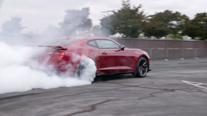 Jay Leno and Brad Paisley Burn Rubber in the 650HP Camaro ZL1