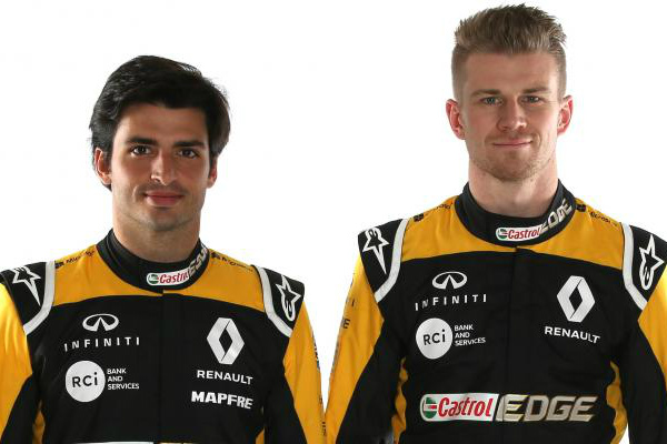 Carlos Sainz Jr. of Spain (left), Nico Hulkenberg of Germany (right)