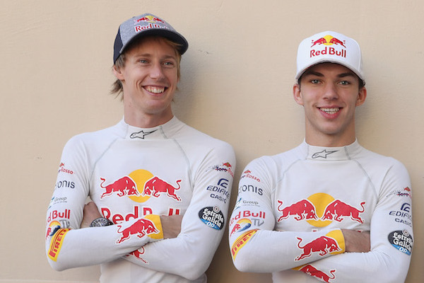 Brendon Hartley of New Zealand (left), Pierre Gasly of France (right)